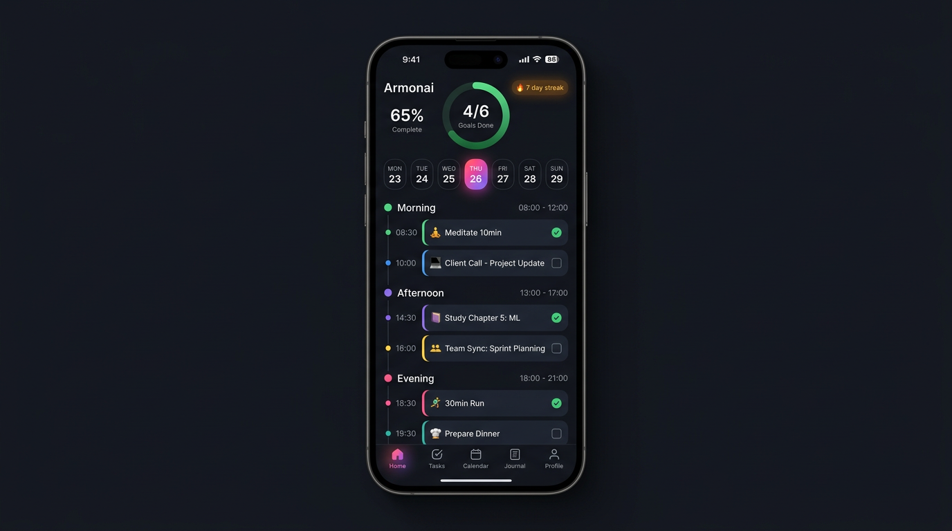 Armonai agenda screen